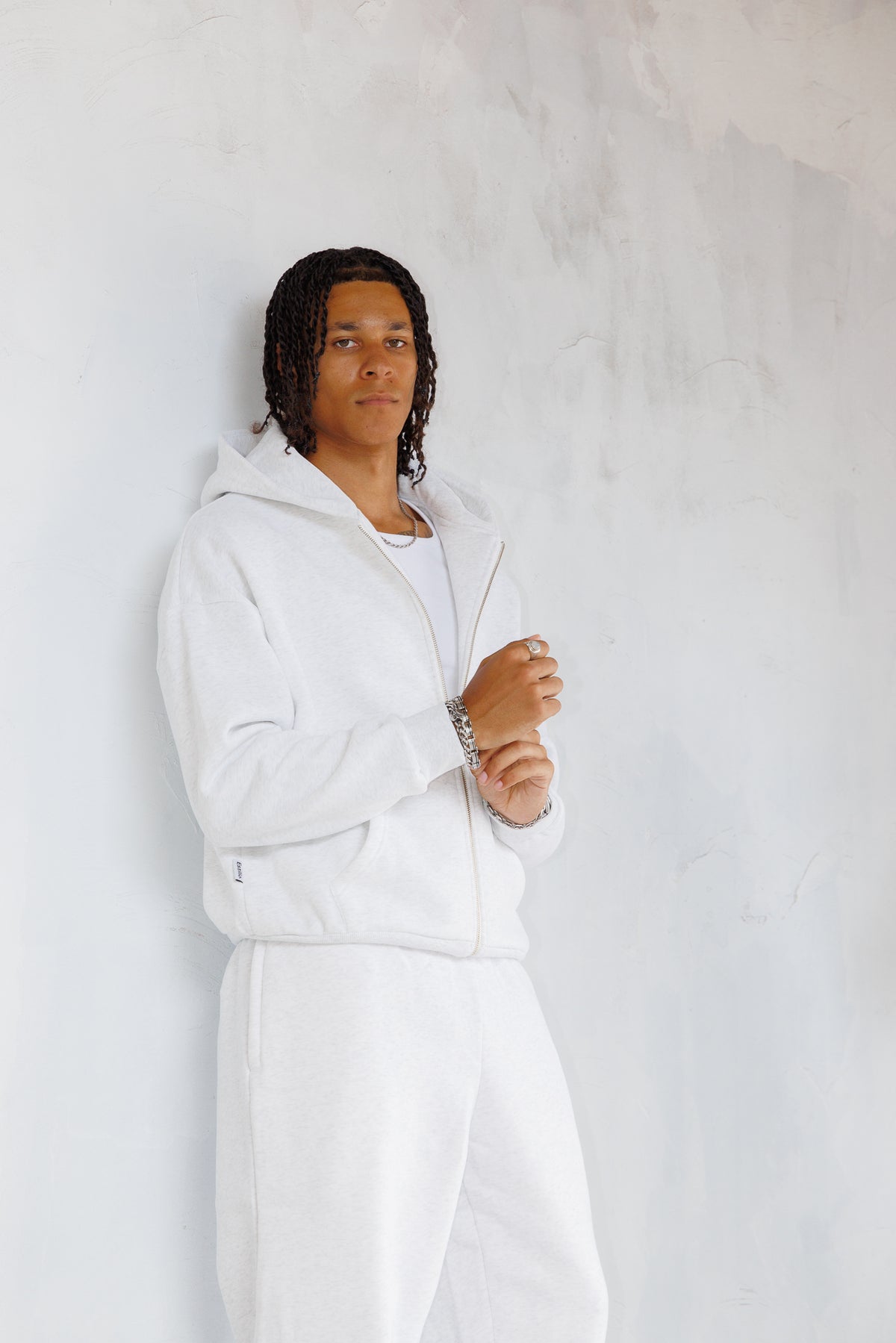 'Central' Zip Up - Marl Grey