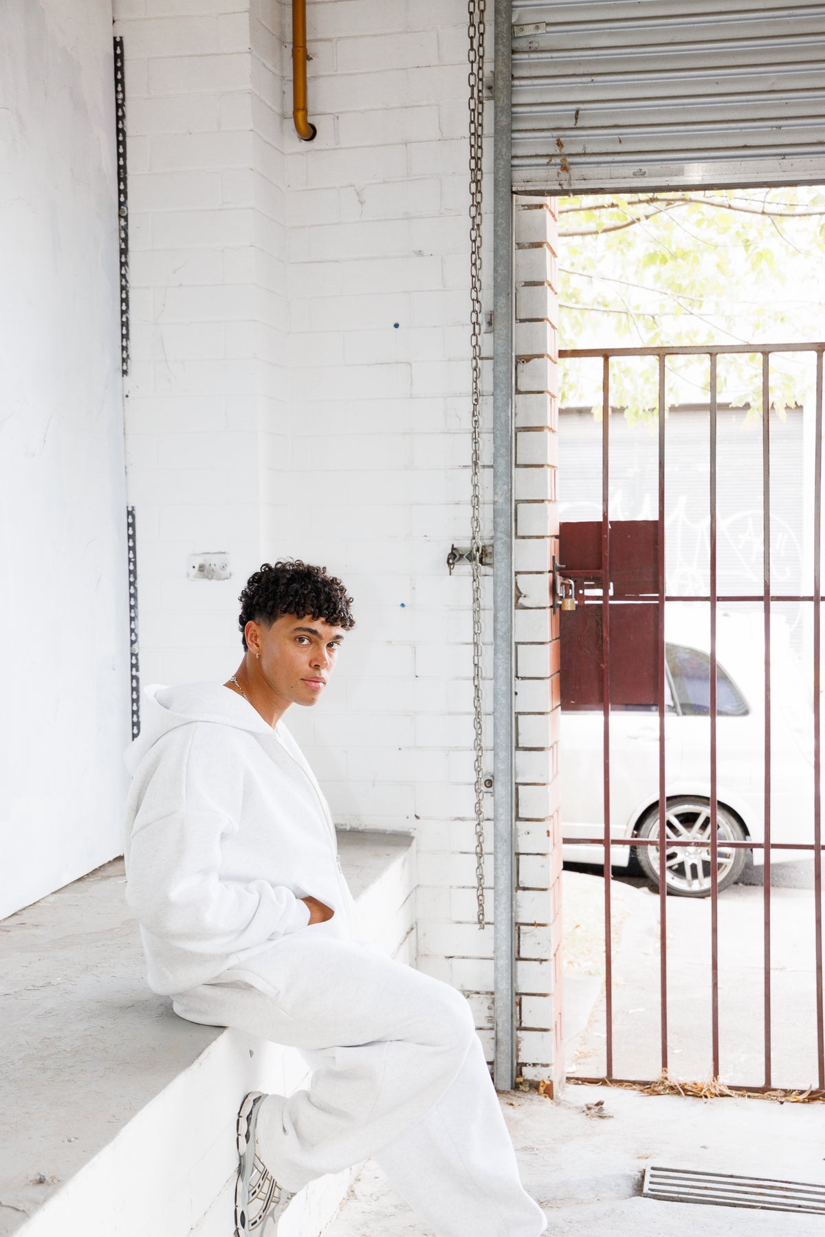 'Central' Zip Up - Marl Grey